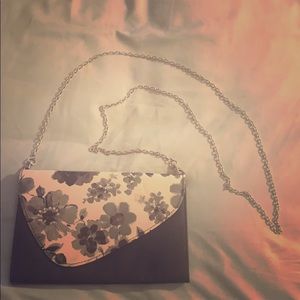 Black Flower Shoulder Purse